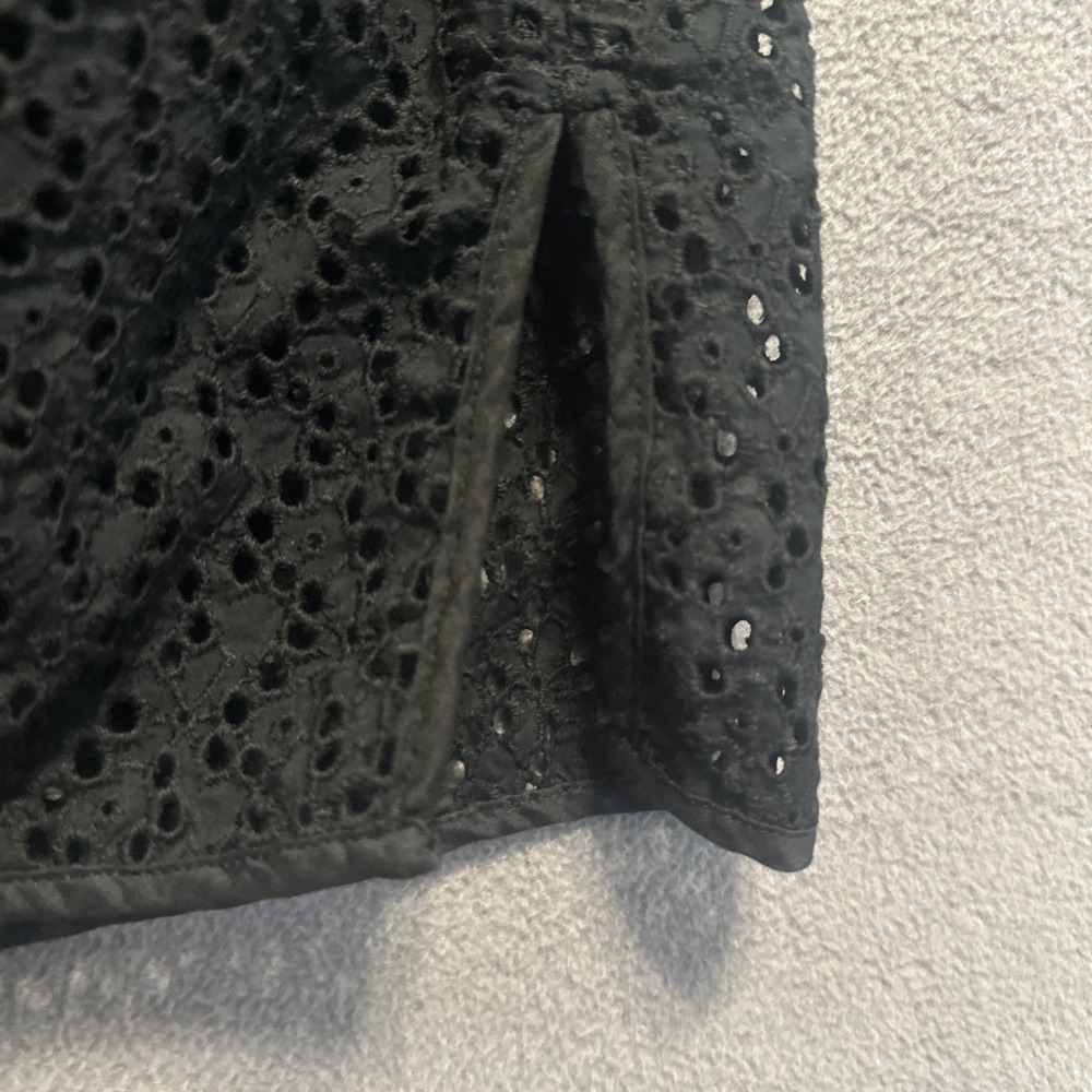 Talbots Woman Lace Eyelet Top Plus Size 2X Black Sheer Classic Preppy Chic - Picture 5 of 7